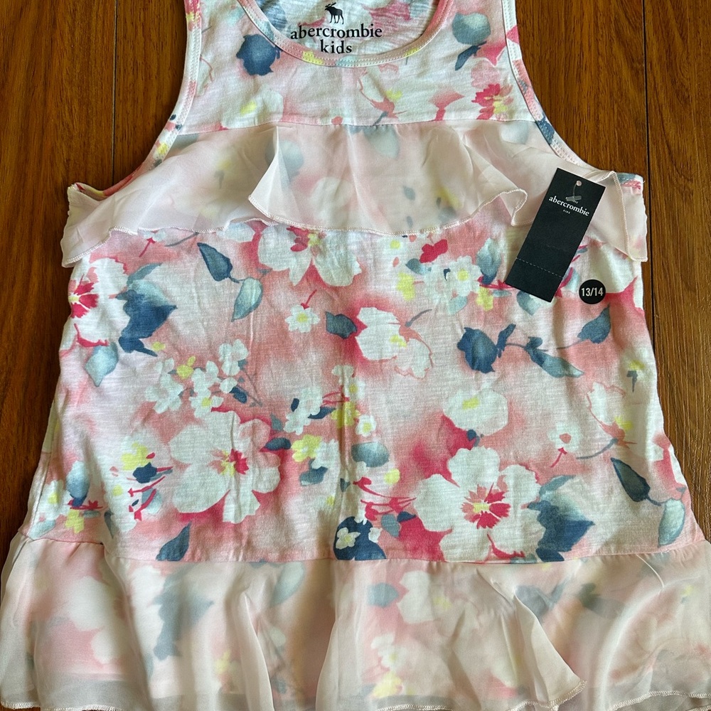 Abercrombie Kids pink flower tank top Size 13/14